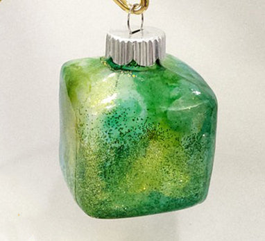 Shades of Green Glass Christmas Ornament