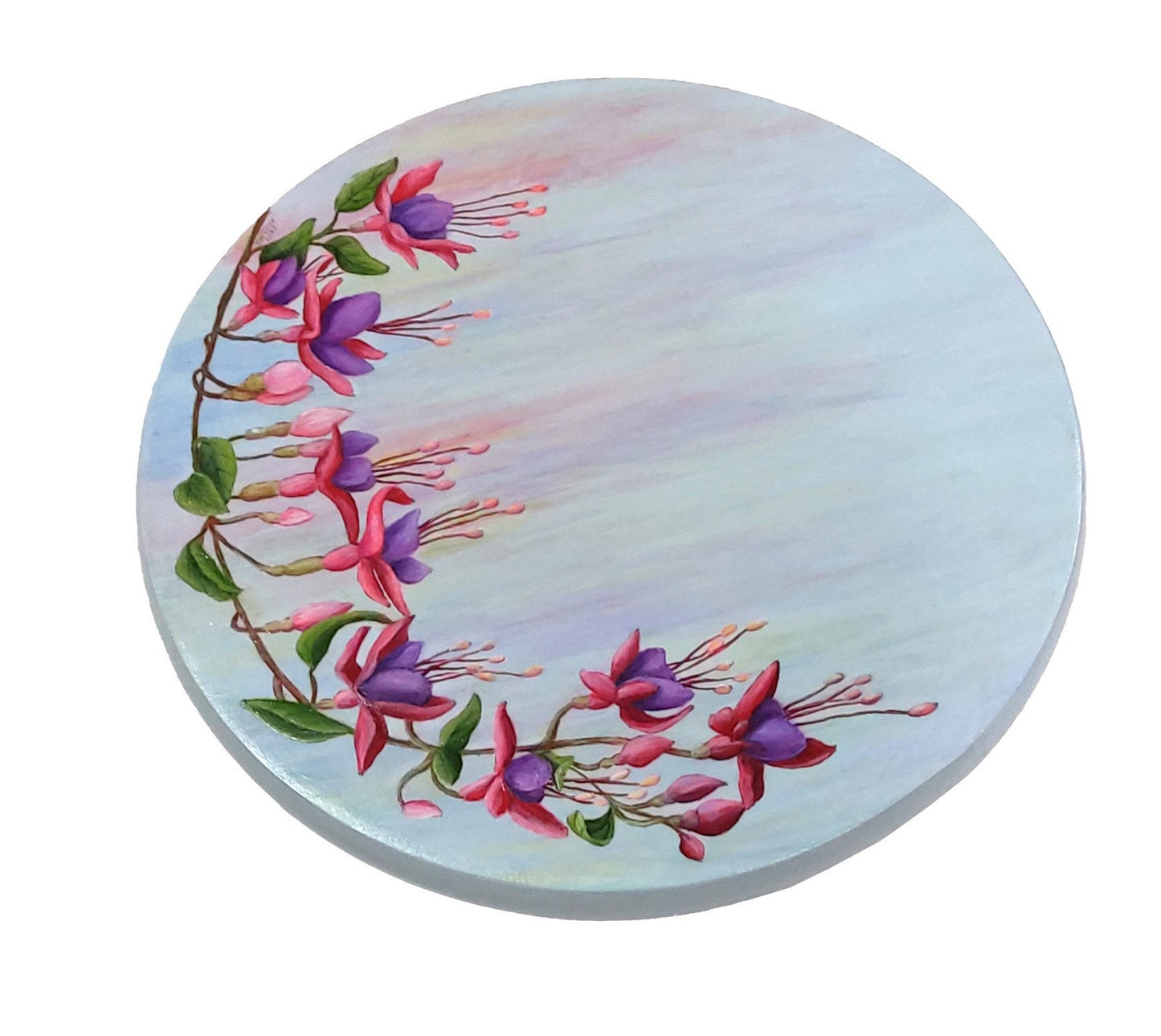 Small Fuchsia Spray Turntable, Tabletop Organizer and Decor