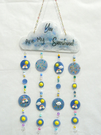 Resin "You Are My Sunshine" Hanging Mobile,  Nursery Decor, Sun Theme Mobile, Baby Room Decor, Sun Rays, Personalized gifts