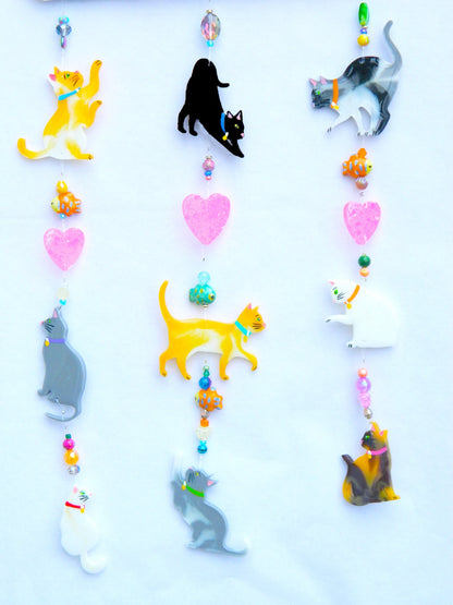 Cat Lover Resin Mobile or Wall Hanging, Kitty Lovers Decor