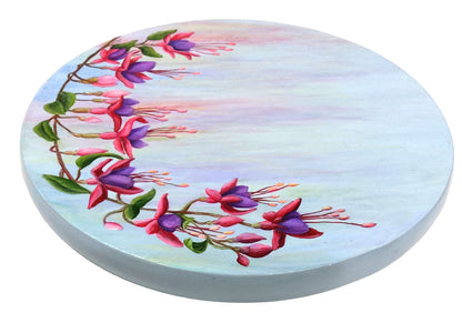 Small Fuchsia Spray Turntable, Tabletop Organizer and Decor