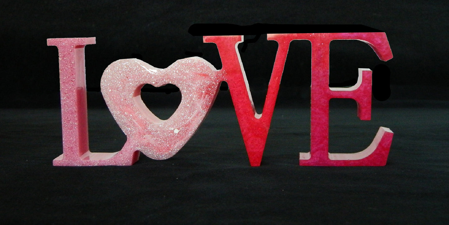 Resin LOVE Home Decor, Valentines Day Gift, Romantic Decor