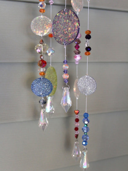 Glittery Resin Disk Mobile