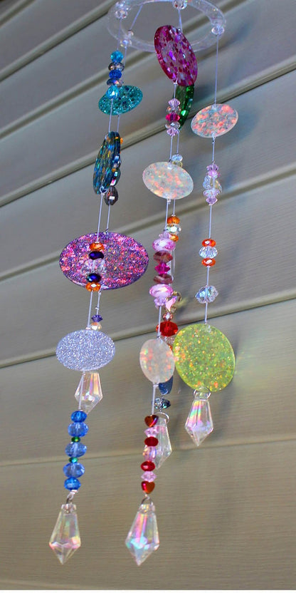 Glittery Resin Disk Mobile