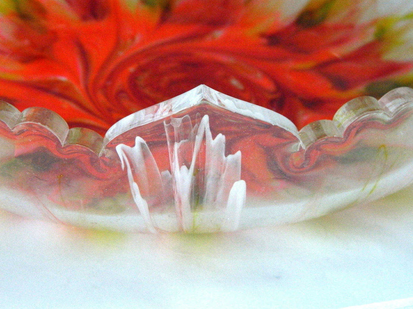 Orange Sunburst Resin Bloom Bowl, Large Dramatic Bowl, Home Decor Centerpiece, Unique Serving Bowl, Housewarming Gift, Gift for her