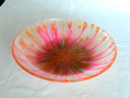 Pink & Gold Shallow Resin Bowl, Serve Ware, Statement Piece