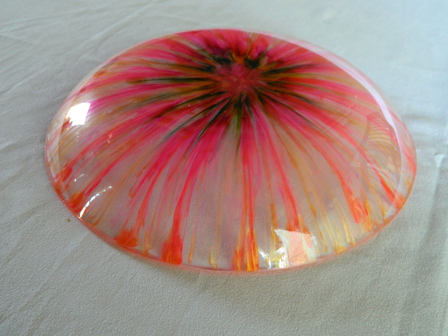 Pink & Gold Shallow Resin Bowl, Serve Ware, Statement Piece